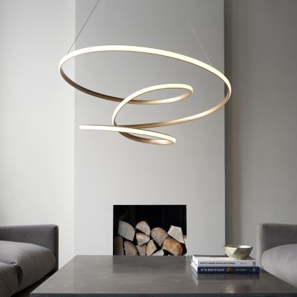 Endon 97639 - hämardatav LED-kaabliga rippvalgusti TWIRL LED/88W/230V 3000K, kuldne