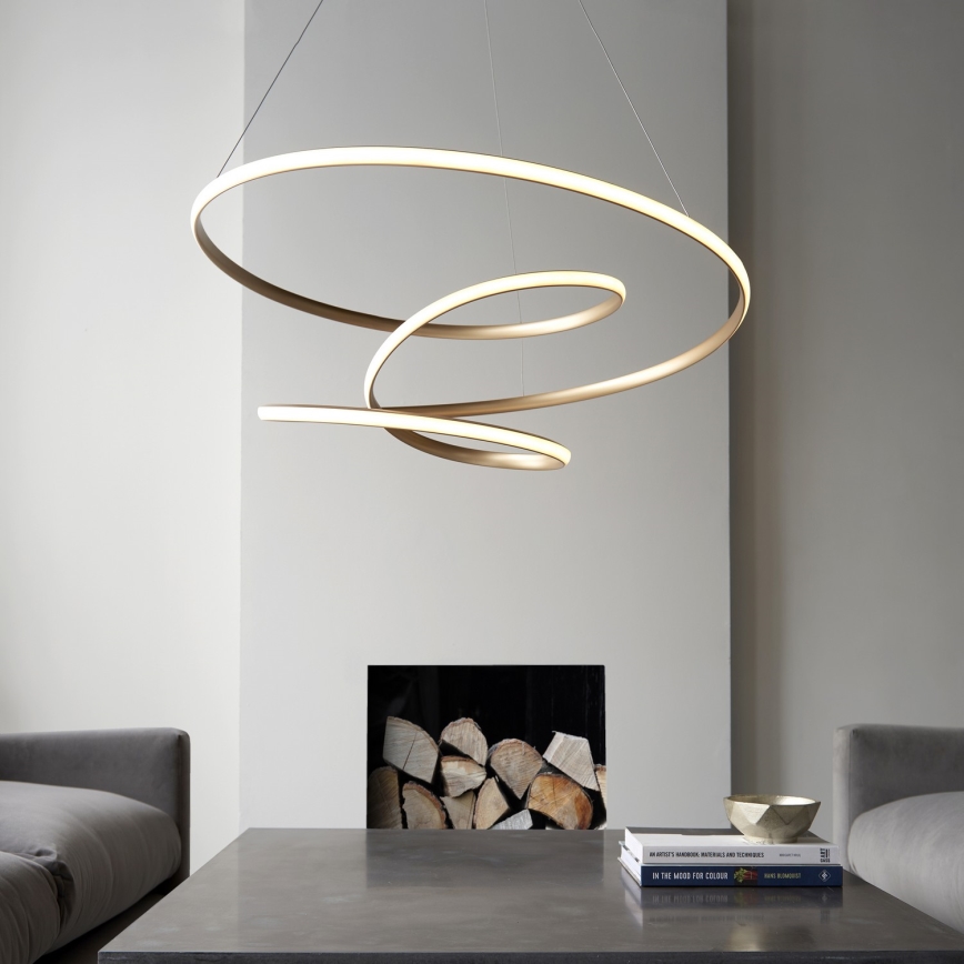 Endon 97639 - hämardatav LED-kaabliga rippvalgusti TWIRL LED/88W/230V 3000K, kuldne
