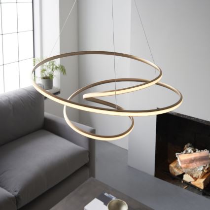 Endon 97639 - hämardatav LED-kaabliga rippvalgusti TWIRL LED/88W/230V 3000K, kuldne