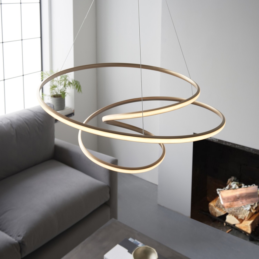 Endon 97639 - hämardatav LED-kaabliga rippvalgusti TWIRL LED/88W/230V 3000K, kuldne