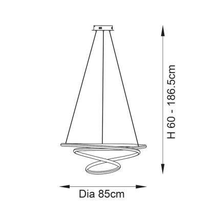 Endon 97639 - hämardatav LED-kaabliga rippvalgusti TWIRL LED/88W/230V 3000K, kuldne