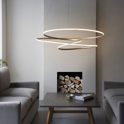 Endon 97645 - hämardatav LED-ripatslühter kaabliga TWIRL LED/131W/230V 3000K kuldne