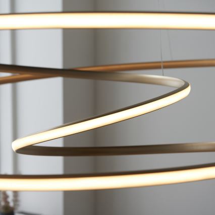 Endon 97645 - hämardatav LED-ripatslühter kaabliga TWIRL LED/131W/230V 3000K kuldne