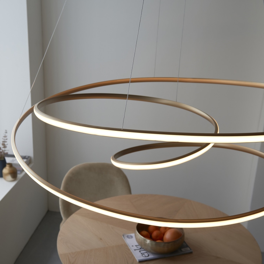 Endon 97645 - hämardatav LED-ripatslühter kaabliga TWIRL LED/131W/230V 3000K kuldne