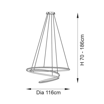 Endon 97645 - hämardatav LED-ripatslühter kaabliga TWIRL LED/131W/230V 3000K kuldne
