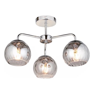 Endon 97971 - Pinnapealne lühter DIMPLE 3xE14/7W/230V läikiv kroom/suitsuhall
