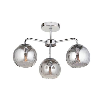Endon 97971 - Pinnapealne lühter DIMPLE 3xE14/7W/230V läikiv kroom/suitsuhall