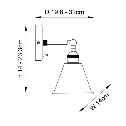 Endon 98716 - Seinavalgusti HALLE 1xE14/40W/230V, läikiv kroom