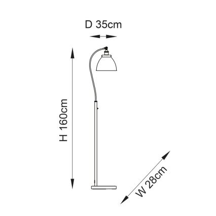 Endon 98748 - Põrandalamp FRANKLIN 1xE27/10W/230V messing/must