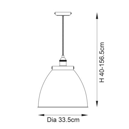 Endon 98749 - Rippvalgusti kaabliga FRANKLIN 1xE27/10W/230V must/messing