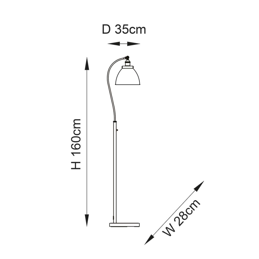 Endon 98753 - Põrandalamp FRANKLIN 1xE27/10W/230V mattkroom/antratsiit