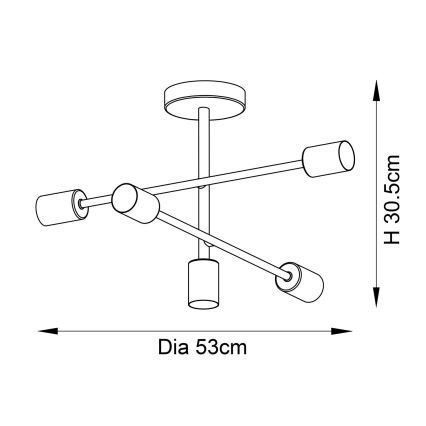 Endon 98786 - SOHAN varrega lühter 5xE27/10W/230V messing