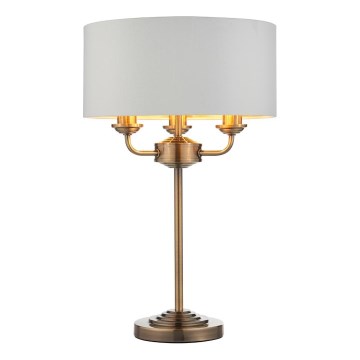 Endon 98932 - laualamp HIGHCLERE 3xE14/18W/230V, valge/messing, läbimõõt 32 cm