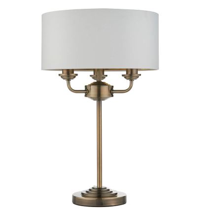 Endon 98932 - laualamp HIGHCLERE 3xE14/18W/230V, valge/messing, läbimõõt 32 cm