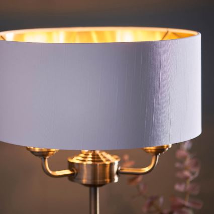 Endon 98932 - laualamp HIGHCLERE 3xE14/18W/230V, valge/messing, läbimõõt 32 cm