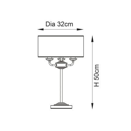 Endon 98932 - laualamp HIGHCLERE 3xE14/18W/230V, valge/messing, läbimõõt 32 cm