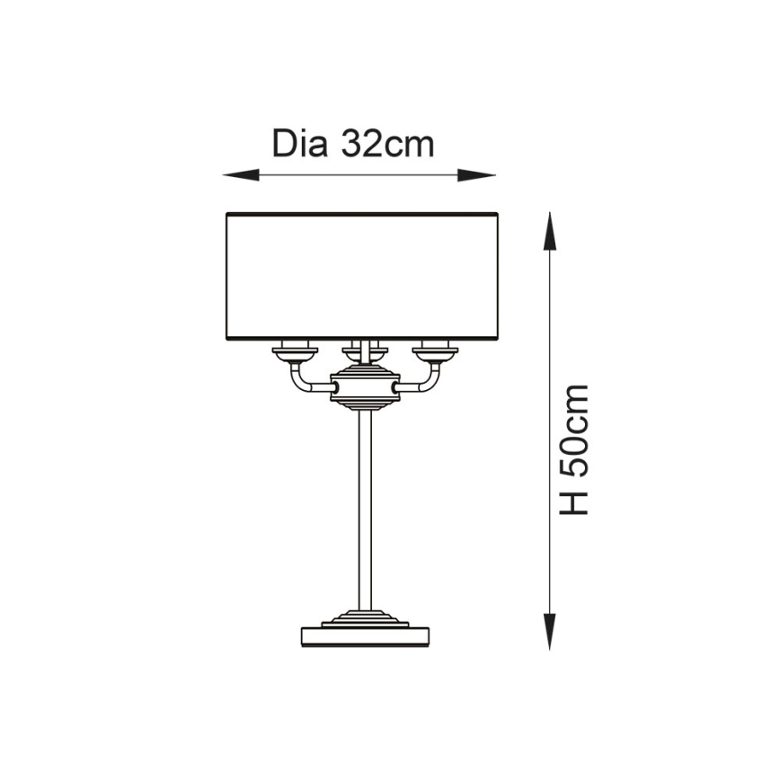 Endon 98932 - laualamp HIGHCLERE 3xE14/18W/230V, valge/messing, läbimõõt 32 cm