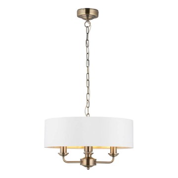 Endon 98934 - Lühter HIGHCLERE 3xE14/40W/230V valge/messing d. 45 cm