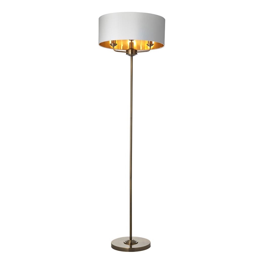Endon 98935 - Põrandalamp HIGHCLERE 3xE14/40W/230V valge/messing d. 47 cm