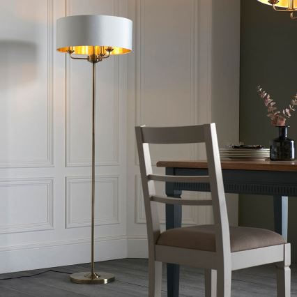 Endon 98935 - Põrandalamp HIGHCLERE 3xE14/40W/230V valge/messing d. 47 cm