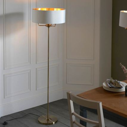 Endon 98935 - Põrandalamp HIGHCLERE 3xE14/40W/230V valge/messing d. 47 cm