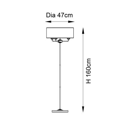 Endon 98935 - Põrandalamp HIGHCLERE 3xE14/40W/230V valge/messing d. 47 cm