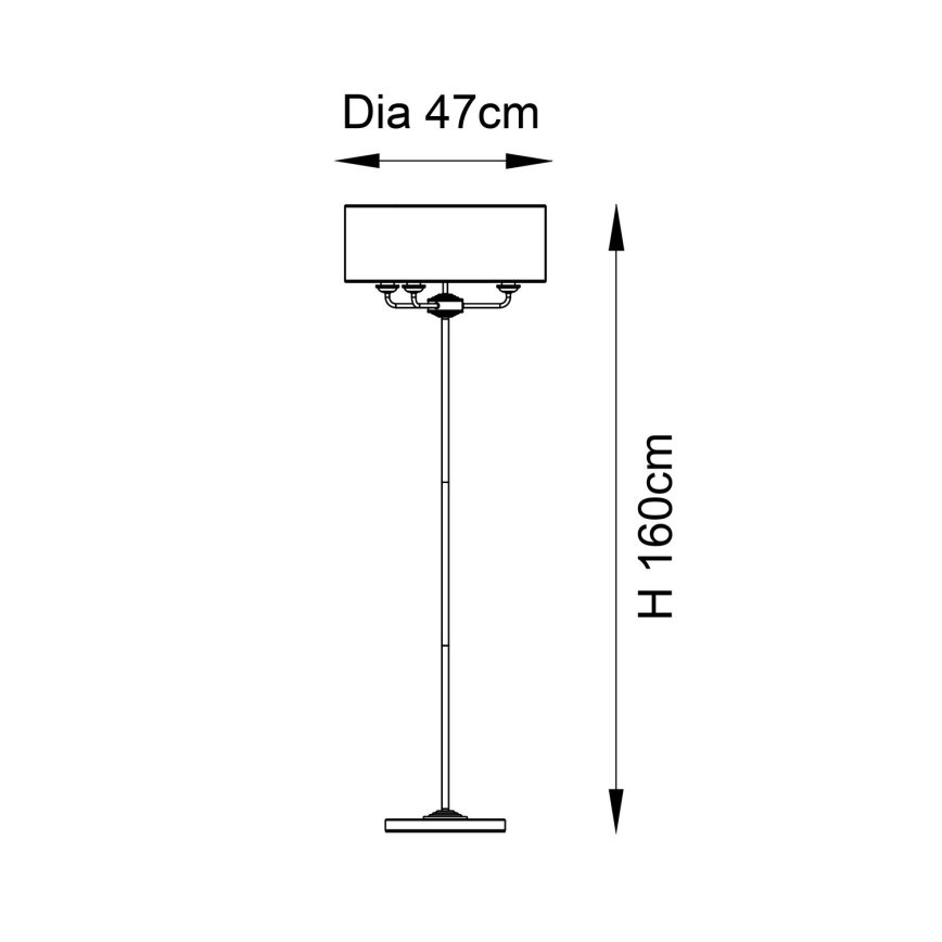 Endon 98935 - Põrandalamp HIGHCLERE 3xE14/40W/230V valge/messing d. 47 cm