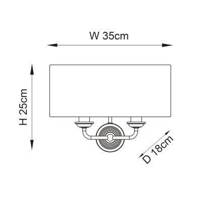 Endon 98937 - Seinavalgusti HIGHCLERE 2xE14/40W/230V valge/messing