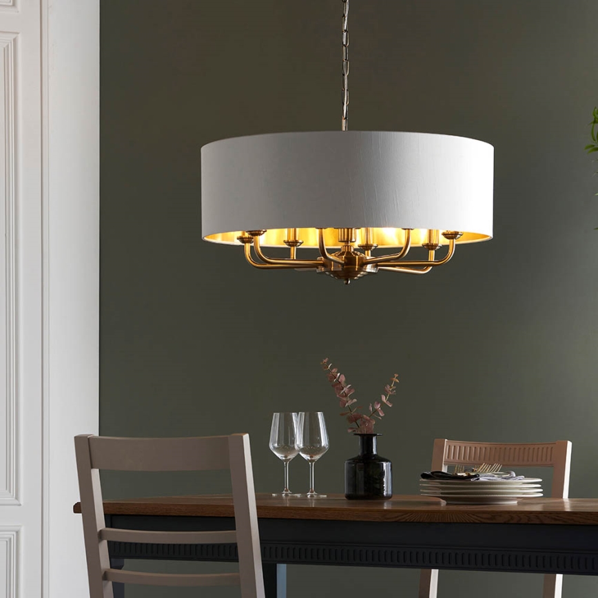 Endon 98938 - Ketiga lühter HIGHCLERE 8xE14/40W/230V, läbimõõt 70 cm, valge/messing