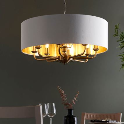 Endon 98938 - Ketiga lühter HIGHCLERE 8xE14/40W/230V, läbimõõt 70 cm, valge/messing