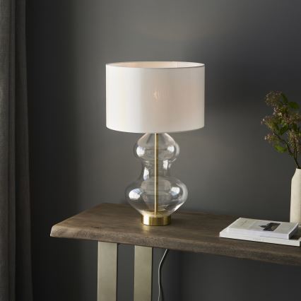 Endon 99110 - Hämardatav laualamp KELDA 1xE27/10W/230V valge/kuldne