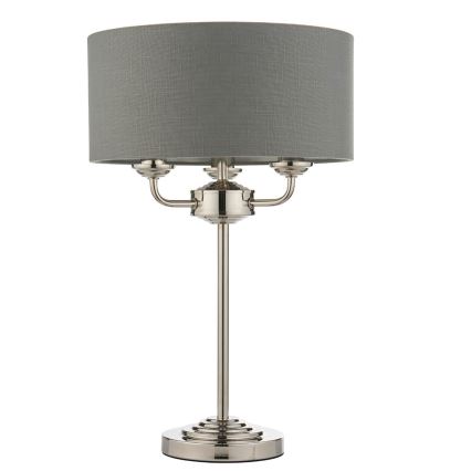 Endon 99149 - Laualamp HIGHCLERE 3xE14/18W/230V hall/läikiv kroom d. 32 cm