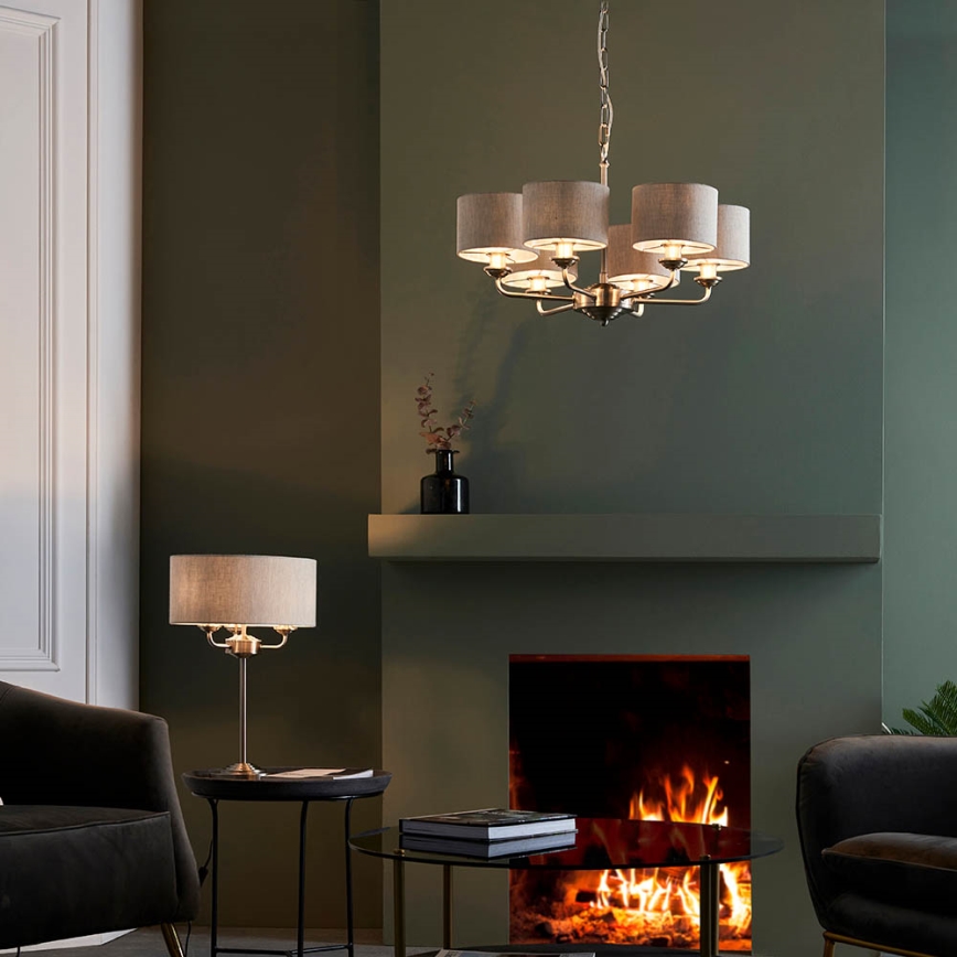 Endon 99151 - ketiga ripplühter HIGHCLERE 6xE14/28W/230V hall/mattkroom läbimõõt 53 cm