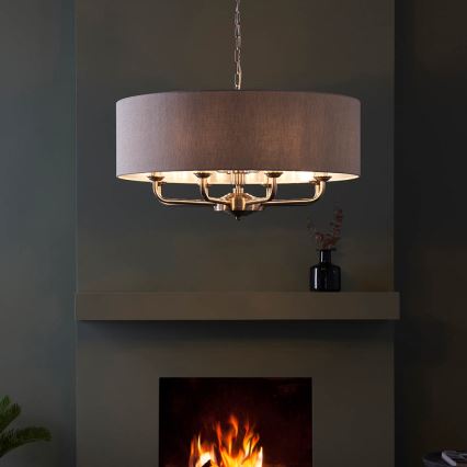 Endon 99152 - Lühter HIGHCLERE 8xE14/40W/230V hall/matt kroom d. 70 cm