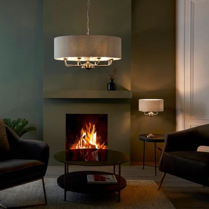 Endon 99152 - Lühter HIGHCLERE 8xE14/40W/230V hall/matt kroom d. 70 cm