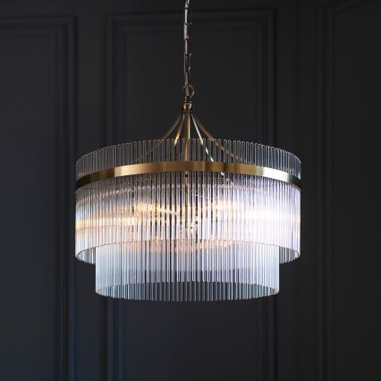 Endon 99166 - Ketiga riputatav lühter MARIETTA 5xE14/7W/230V messing/läbipaistev