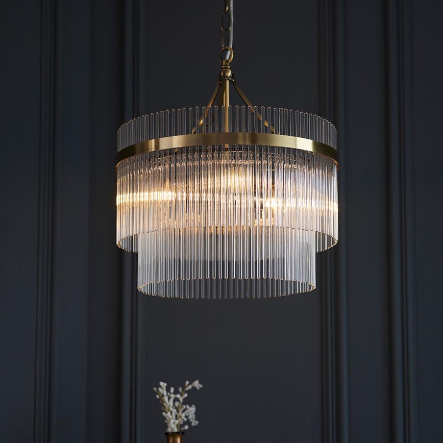 Endon 99167 - Lühter MARIETTA 3xE14/7W/230V messing/läbipaistev