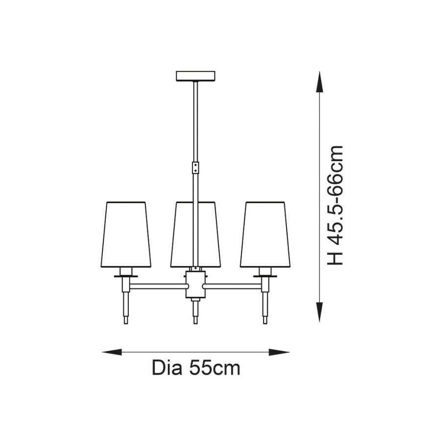 Endon 99455 - Vardaga rippvalgusti 3xE14/6W/230V läikiv kroom/valge