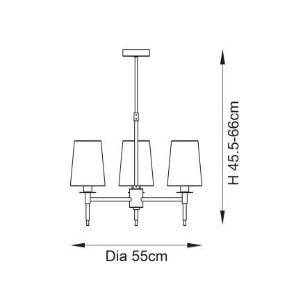 Endon 99456 - Varrega rippvalgusti 3xE14/6W/230V kuldne/valge