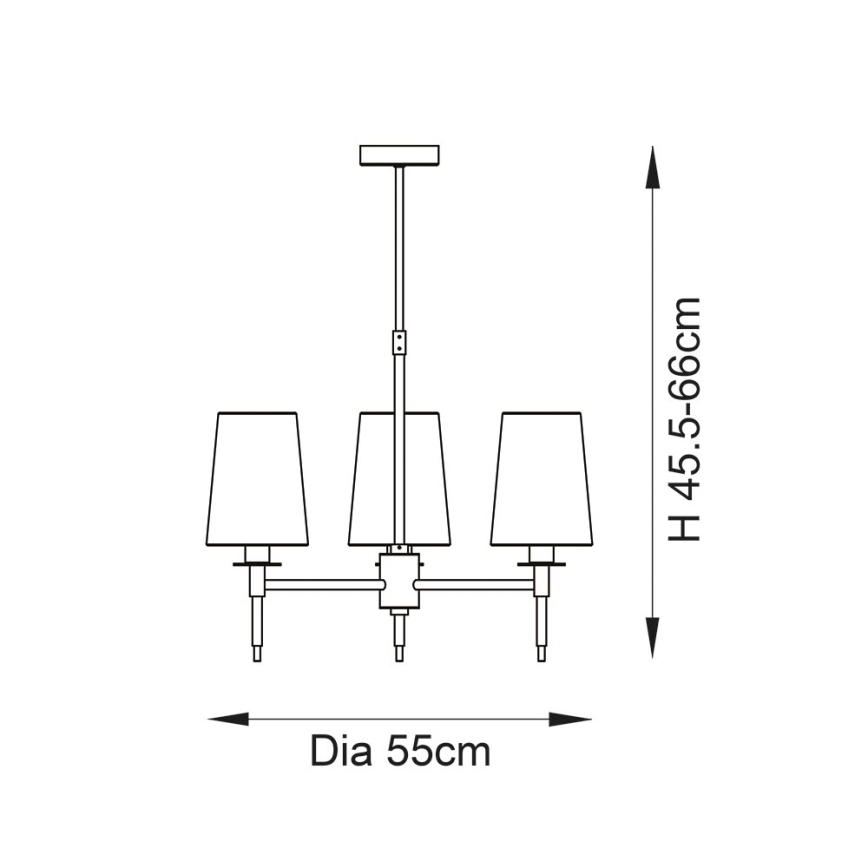 Endon 99456 - Varrega rippvalgusti 3xE14/6W/230V kuldne/valge