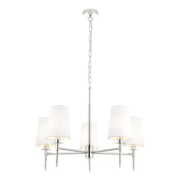 Endon 99457 - Ketiga ripplühter 5xE14/6W/230V läikiv kroom/valge