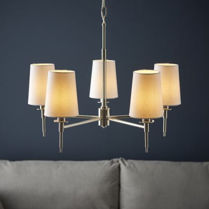 Endon 99457 - Ketiga ripplühter 5xE14/6W/230V läikiv kroom/valge