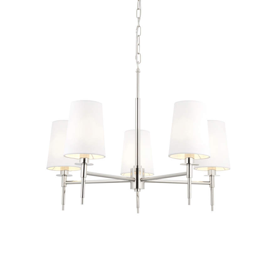 Endon 99457 - Ketiga ripplühter 5xE14/6W/230V läikiv kroom/valge