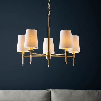 Endon 99458 - Kettaga kroonlühter 5xE14/6W/230V kuldne/valge