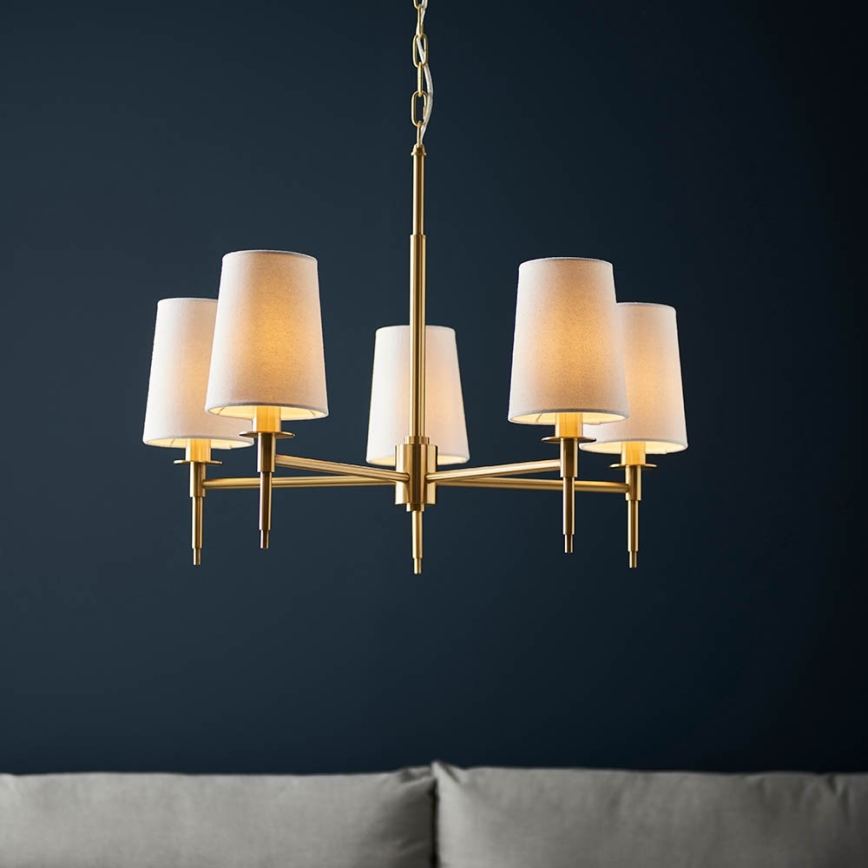 Endon 99458 - Kettaga kroonlühter 5xE14/6W/230V kuldne/valge