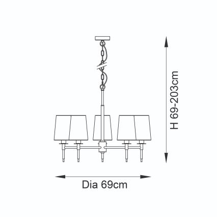Endon 99458 - Kettaga kroonlühter 5xE14/6W/230V kuldne/valge