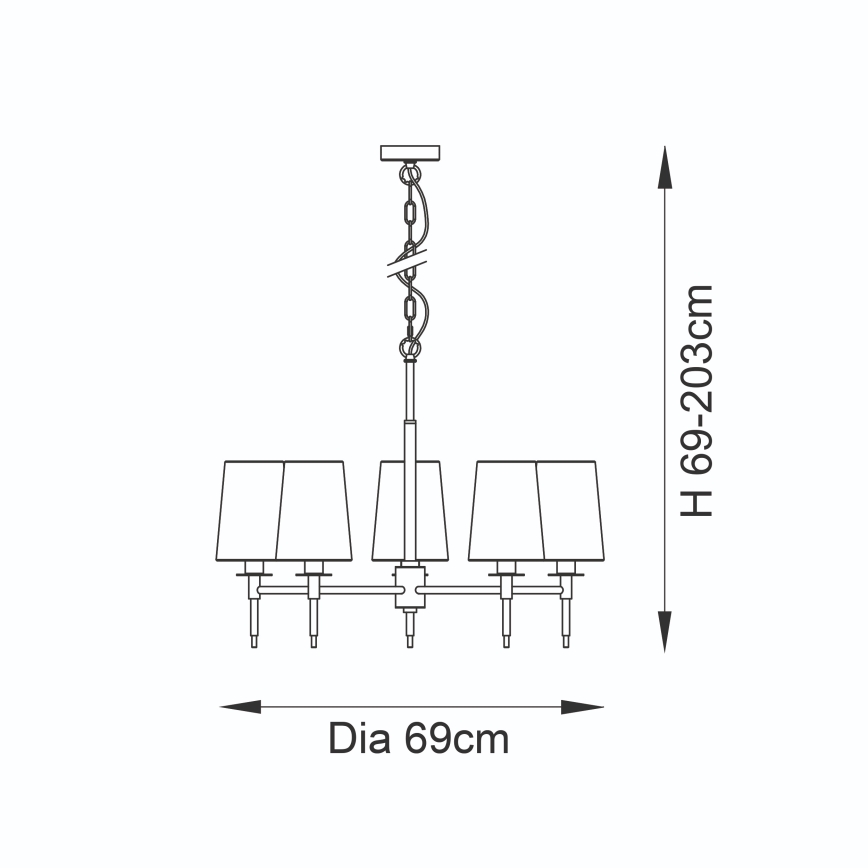 Endon 99458 - Kettaga kroonlühter 5xE14/6W/230V kuldne/valge