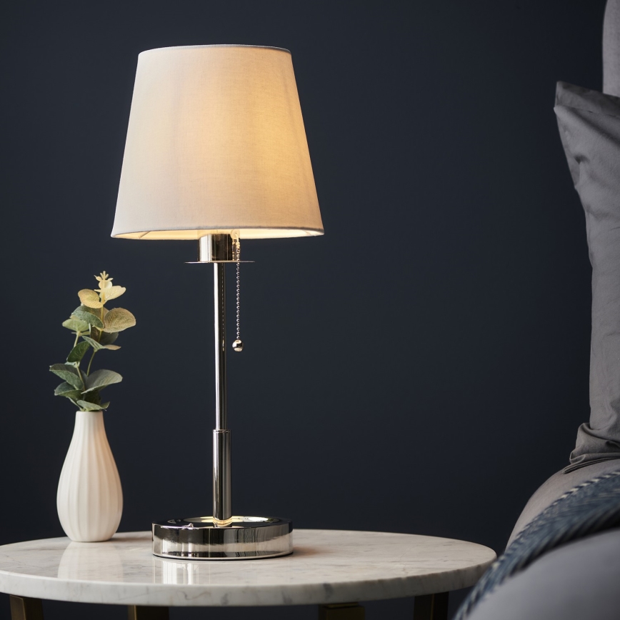 Endon 99596 - Laualamp 1xE27/10W/230V valge/läikiv kroom