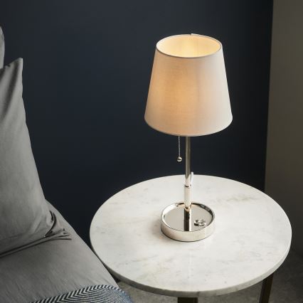 Endon 99596 - Laualamp 1xE27/10W/230V valge/läikiv kroom