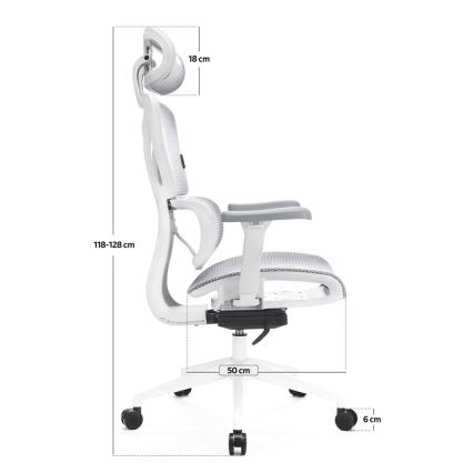 Ergonoomiline kontoritool LEVANO hall/valge/must